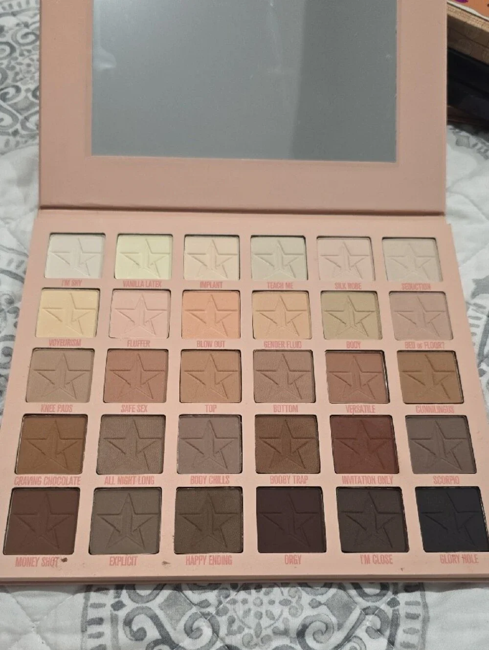 Jeffree Star Orgy Eyeshadow Palette - Pale Pink with Rose Accents
